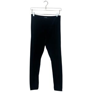 Eileen Fisher System Black Velvet Ankle Leggings Pull on Stretchy Pants M